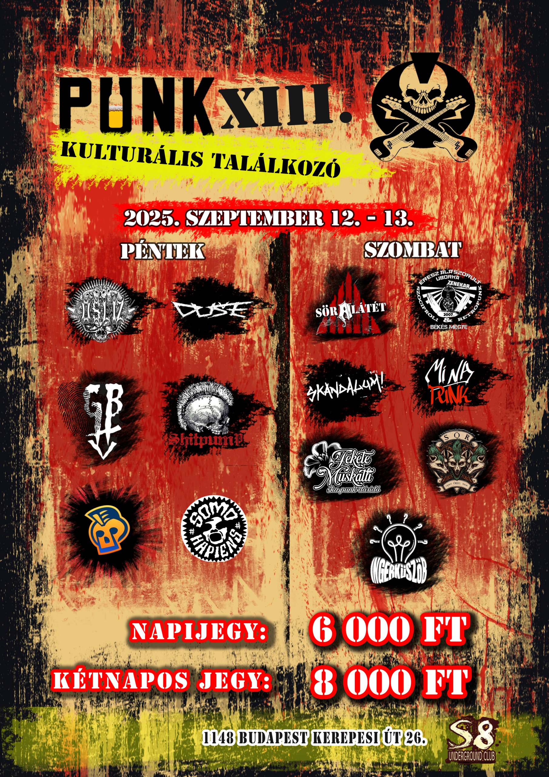 XIII. Punk Kulturális Találkozó plakát - https://soralatet.com